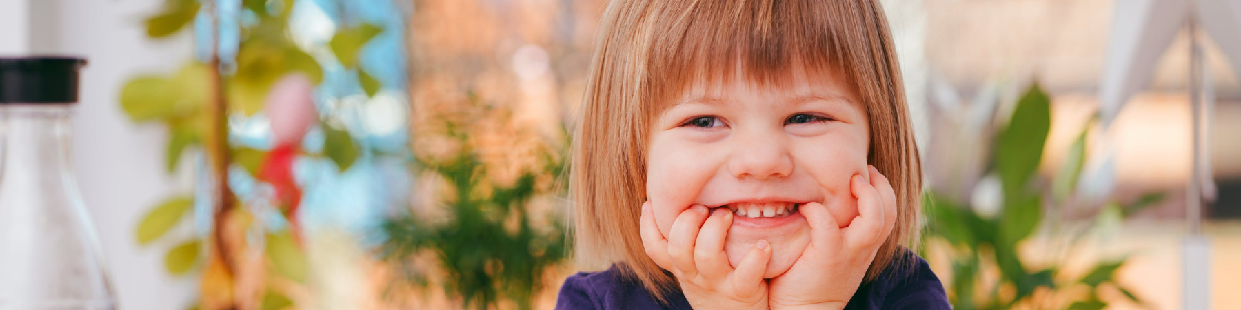 Happy child grinning