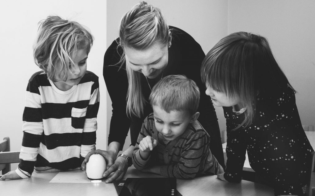 nanny with children