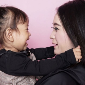 Woman and child hugging
